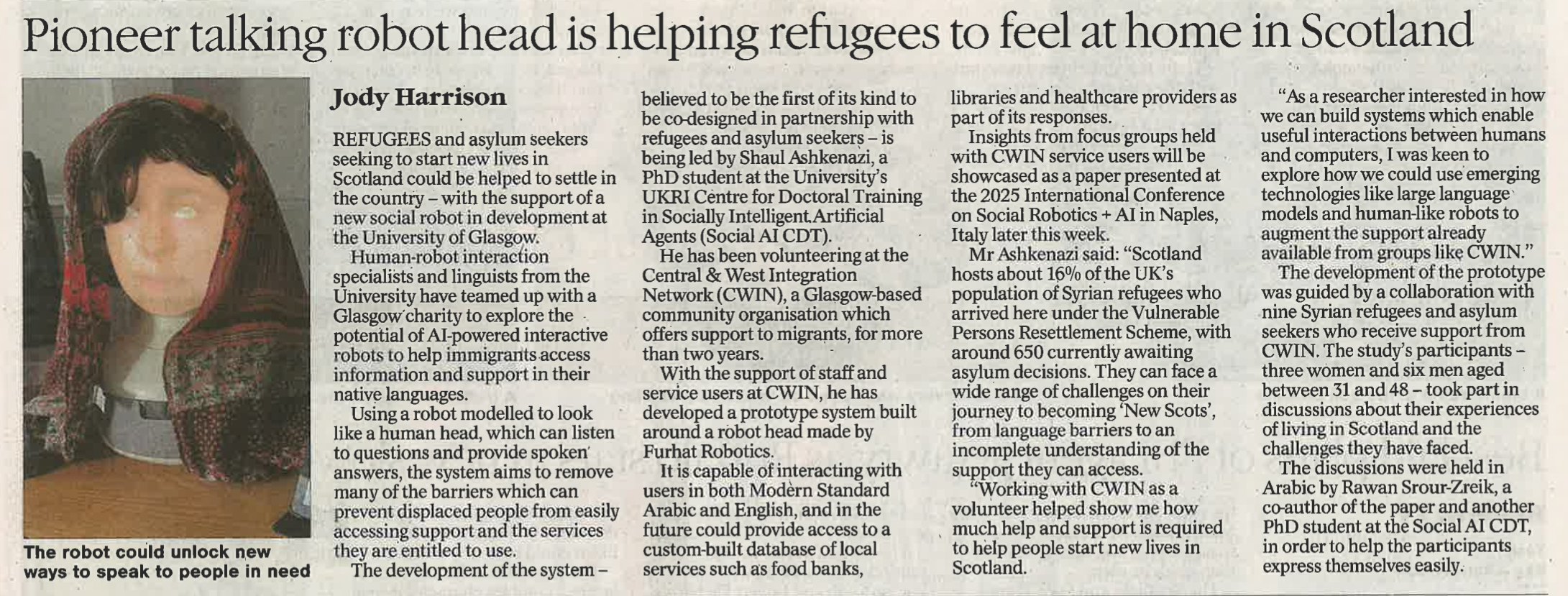 The Refugee Support Robot